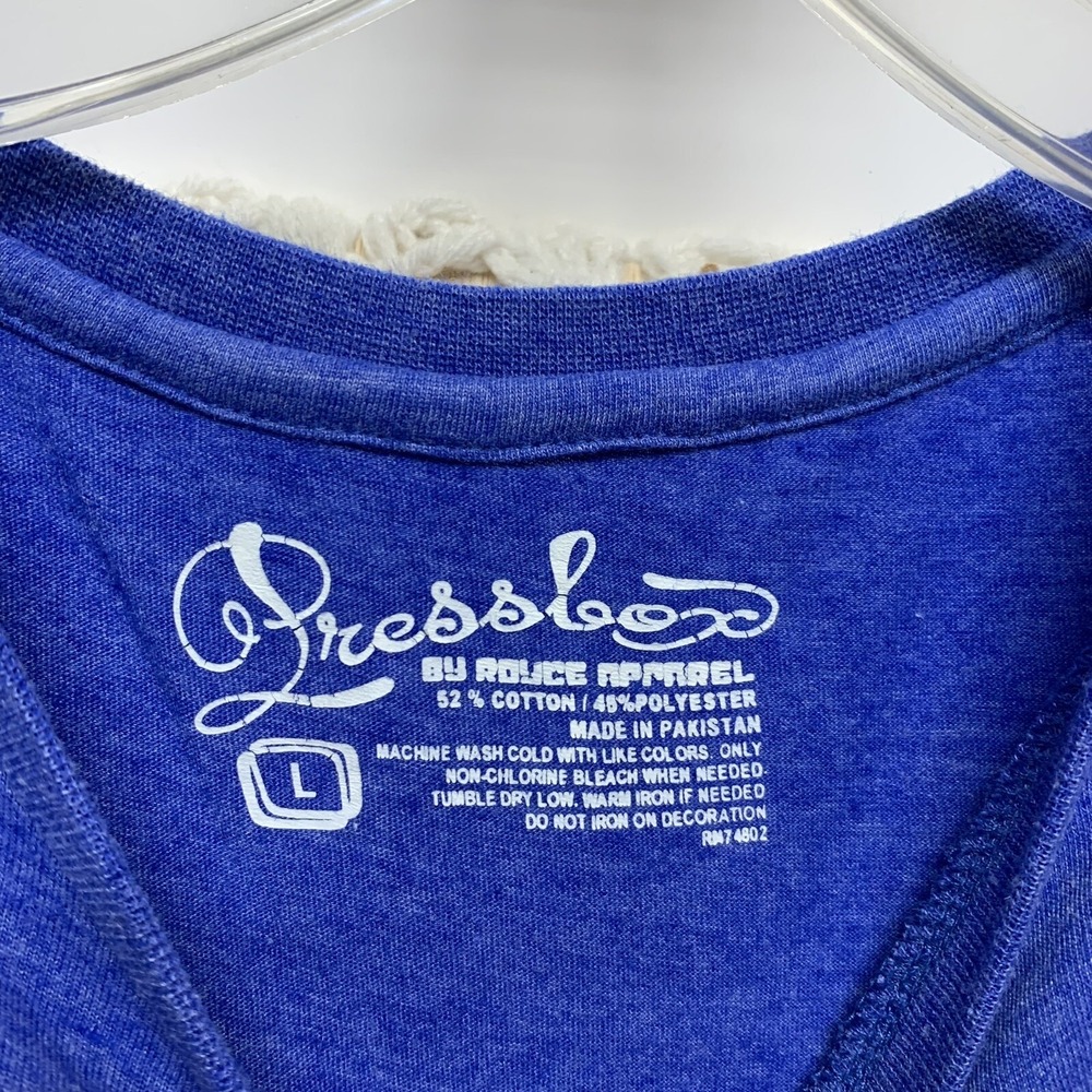 NCAA University Of Kansas Jayhawks Volleyball Rock Chalk Womens T-shirt L Blue - Picture 6 of 8